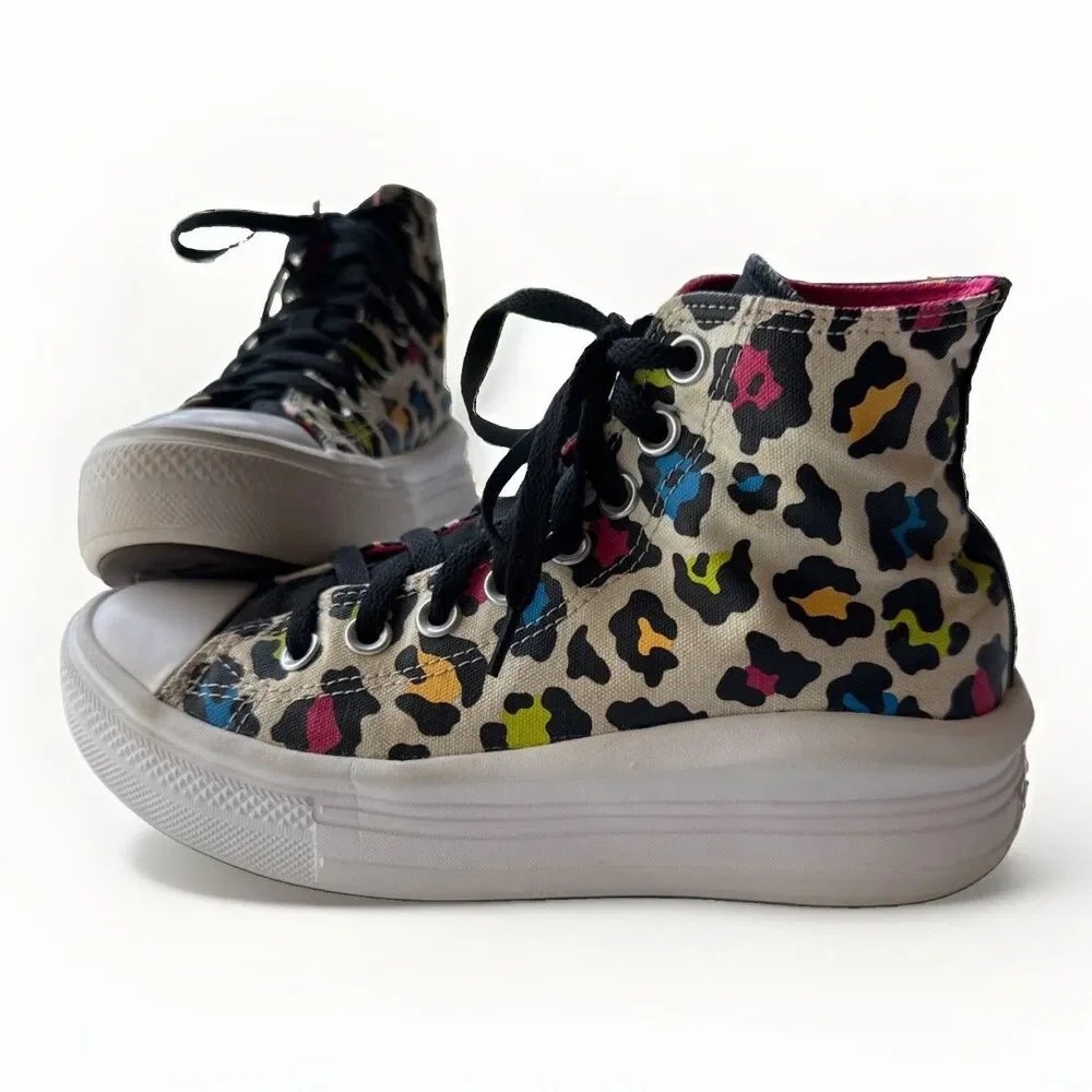 Converse Chuck Taylor All Star Move Platform Womens 6.5 Neon Leopard High Top